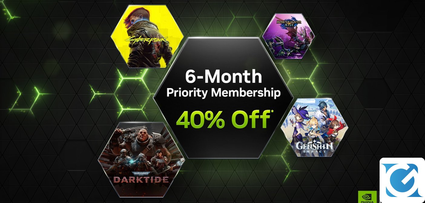 GeForce NOW in sconto! 6 mesi di abbonamento priority con uno sconto del 40%